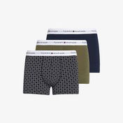 Tommy Hilfiger 3 Parça Trunk Print Erkek Gri Boxer