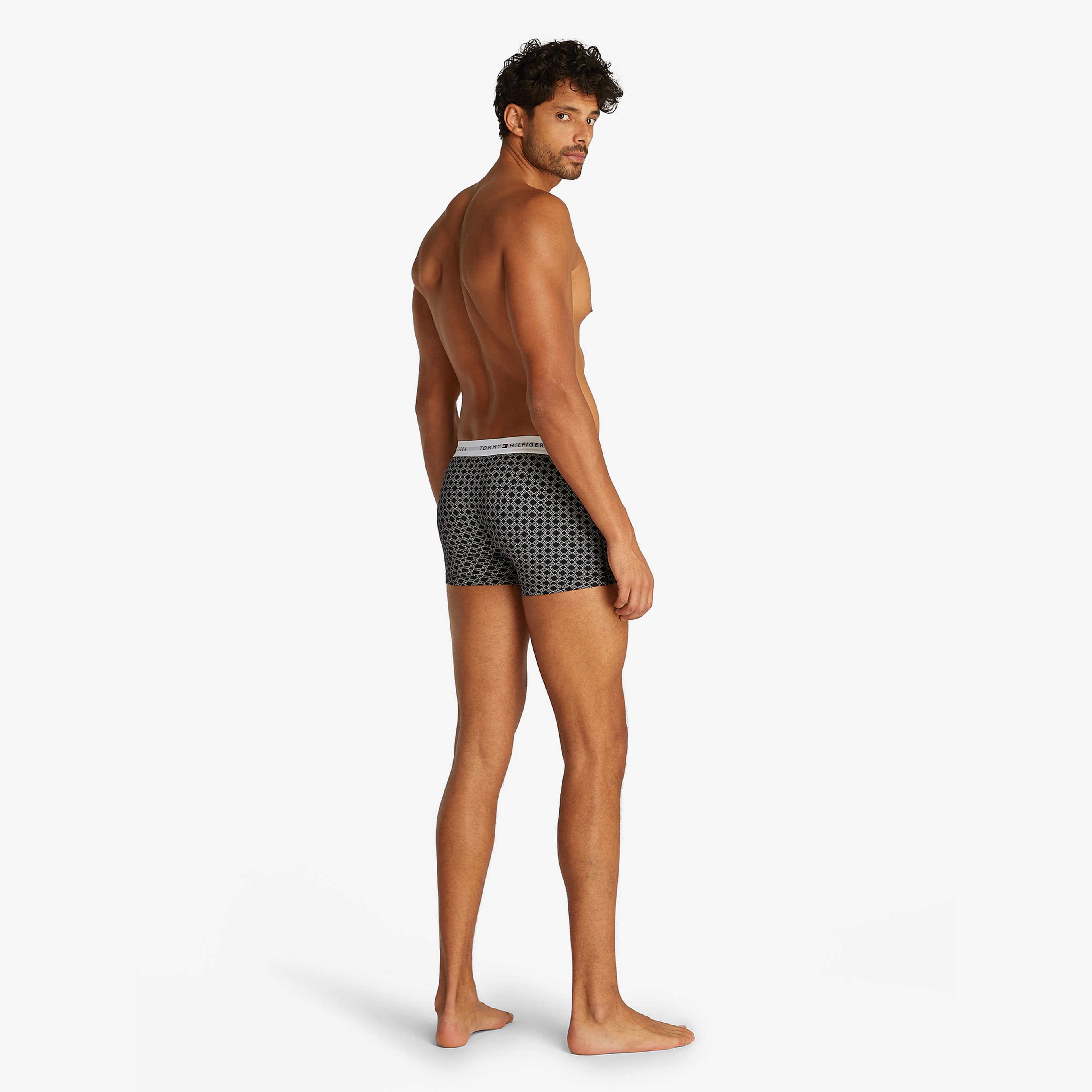 Tommy Hilfiger 3 Parça Trunk Print Erkek Gri Boxer