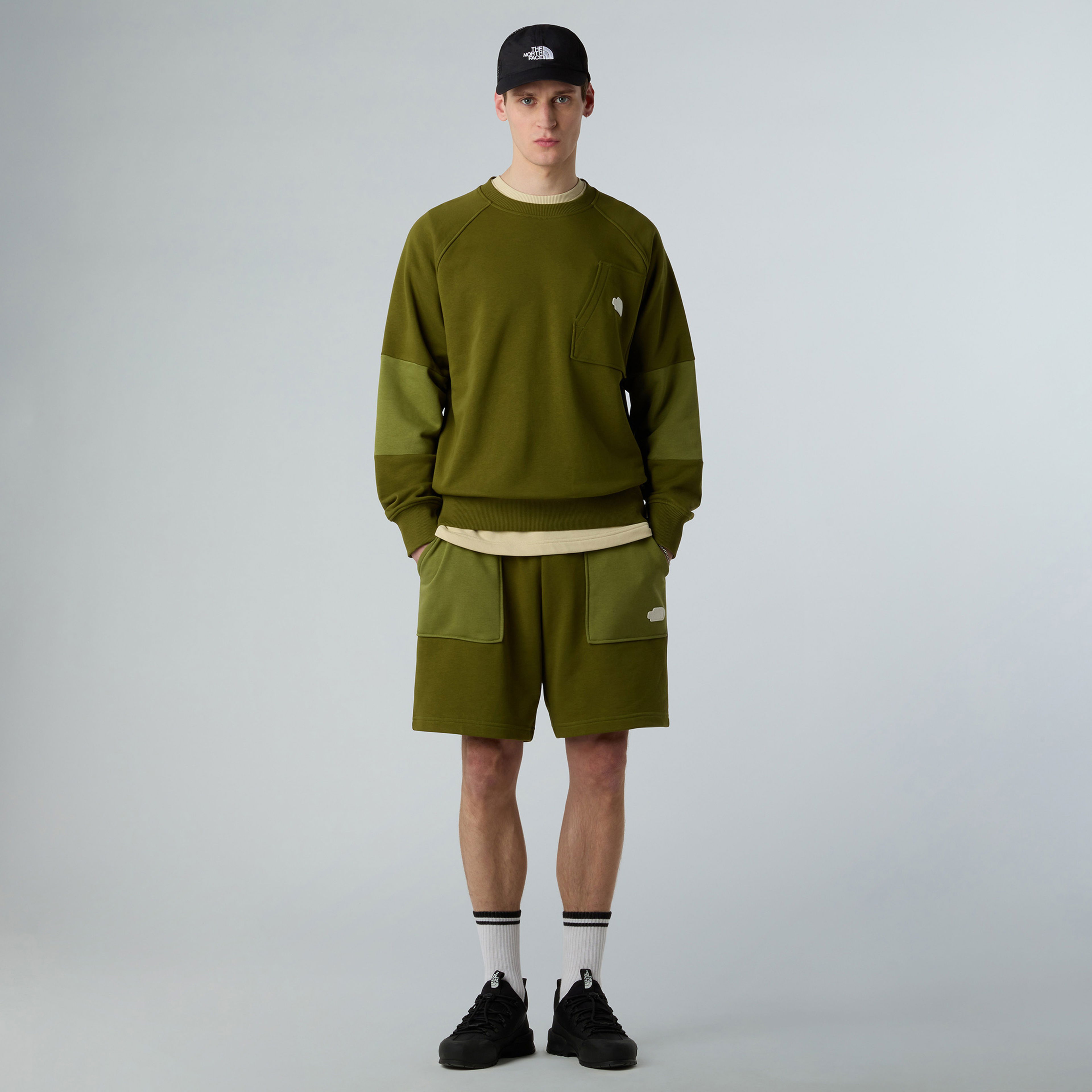The North Face Terry Relaxed Crew Erkek Yeşil Sweatshirt