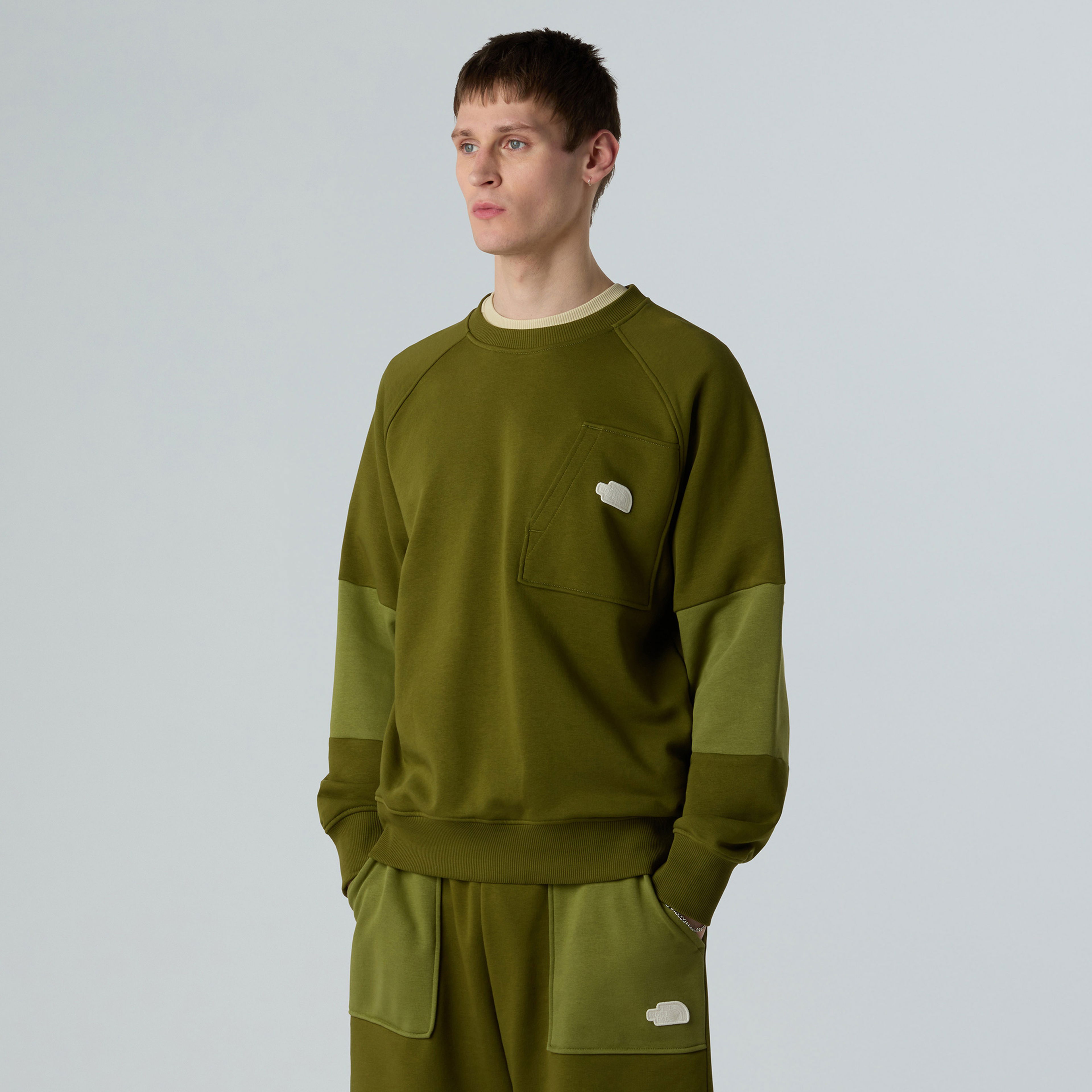 The North Face Terry Relaxed Crew Erkek Yeşil Sweatshirt