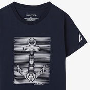 Nautica Standart Fit Desenli Çocuk Lacivert T-Shirt