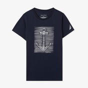 Nautica Standart Fit Desenli Çocuk Lacivert T-Shirt