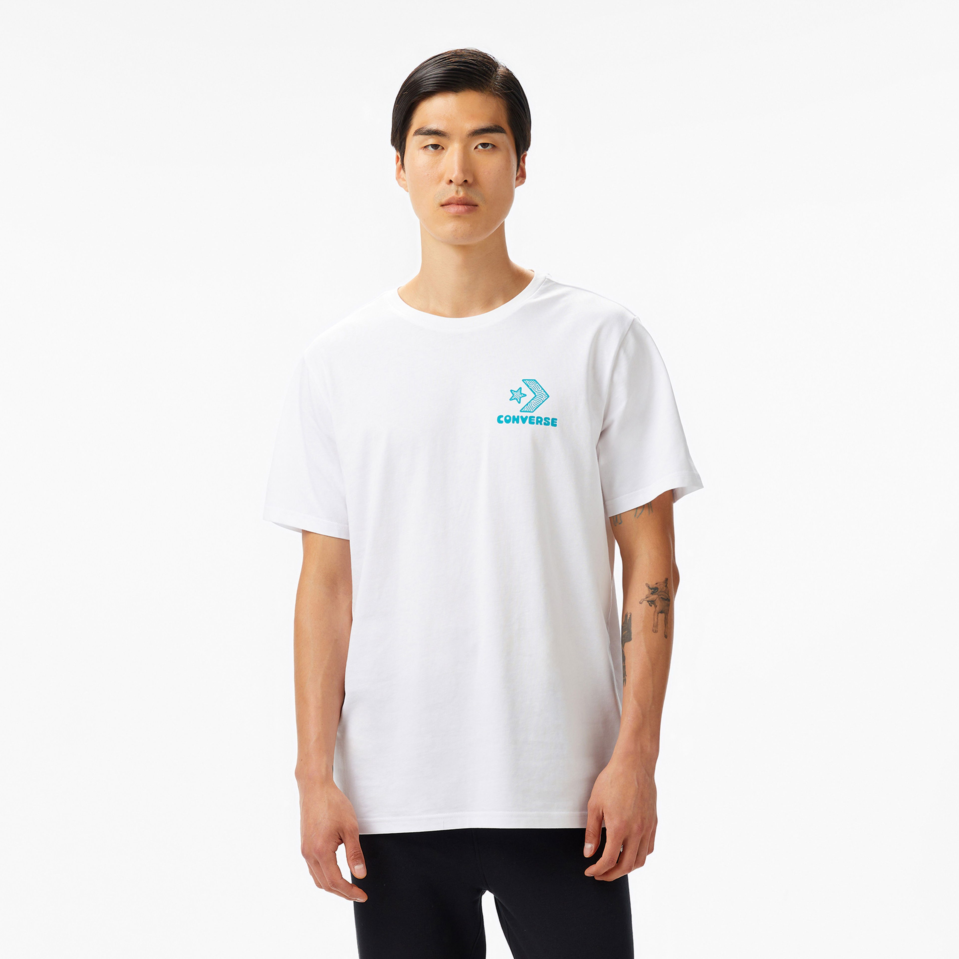 Converse Nature Center Erkek Grafik Baskılı Beyaz T-Shirt