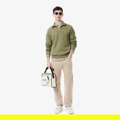 Lacoste Erkek Classic Fit Yarım Fermuarlı Haki Sweatshirt