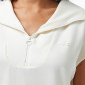Lacoste Kadın Kısa Kollu Yarım Fermuarlı Beyaz Sweatshirt