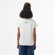 Lacoste Kadın Kısa Kollu Yarım Fermuarlı Beyaz Sweatshirt