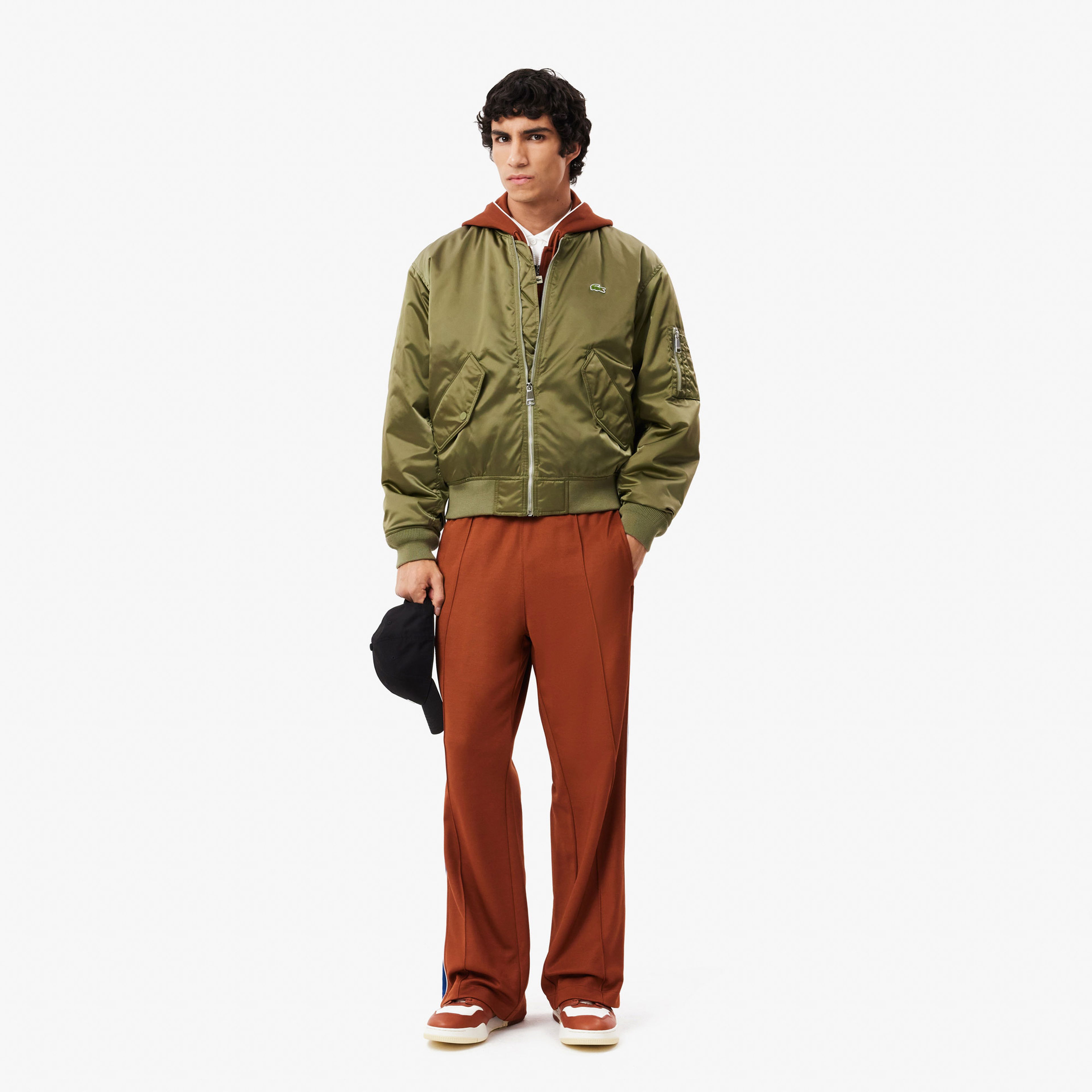 Lacoste Erkek Hakim Yaka Haki Bomber Ceket