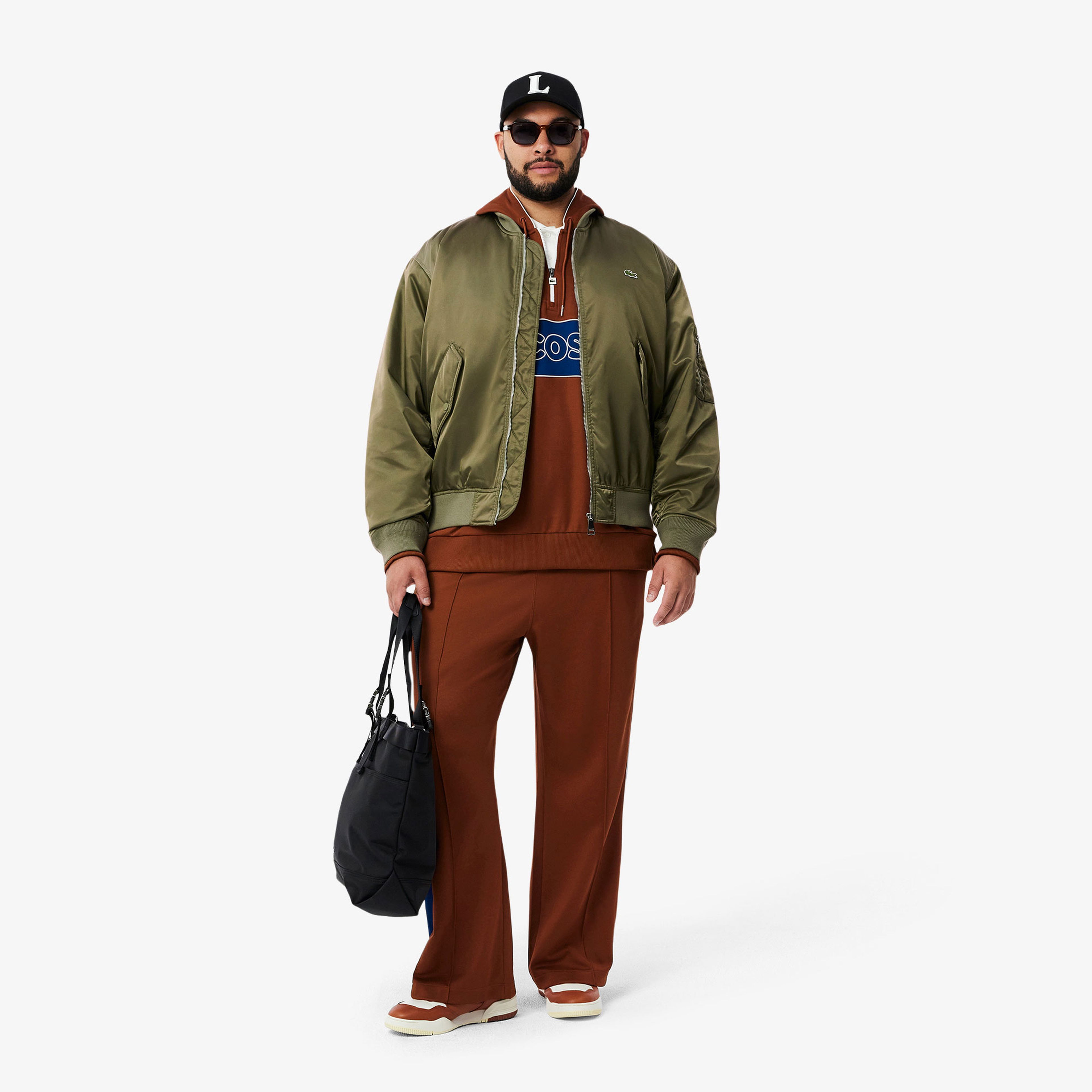Lacoste Erkek Hakim Yaka Haki Bomber Ceket