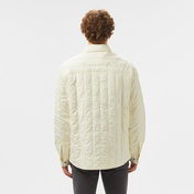Lacoste Erkek Relaxed Fit Gömlek Yaka Desenli Beyaz Ceket