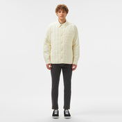Lacoste Erkek Relaxed Fit Gömlek Yaka Desenli Beyaz Ceket
