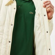 Lacoste Erkek Relaxed Fit Gömlek Yaka Desenli Beyaz Ceket