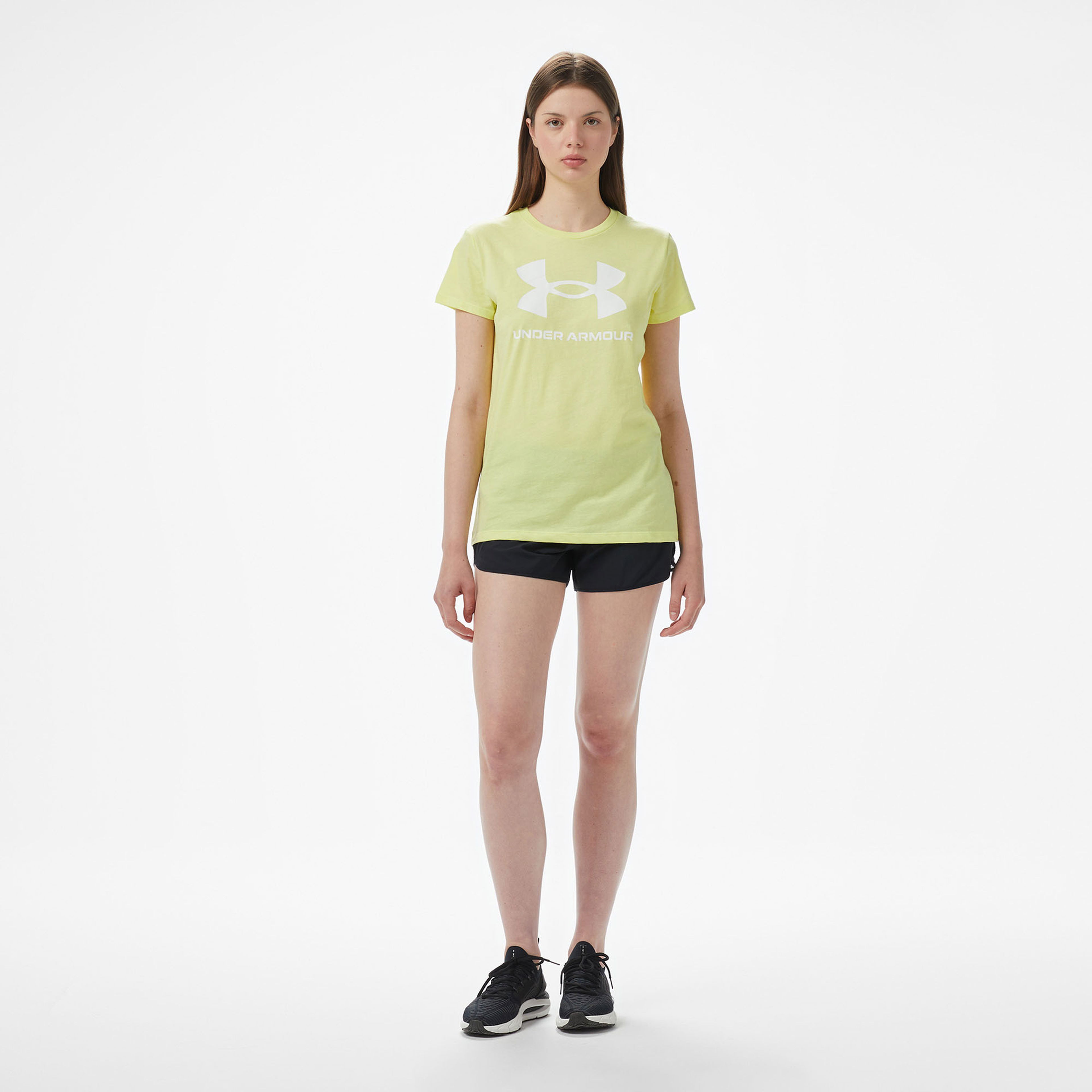 Under Armour Sportstyle Logo Ss Kadın Sarı T-Shirt