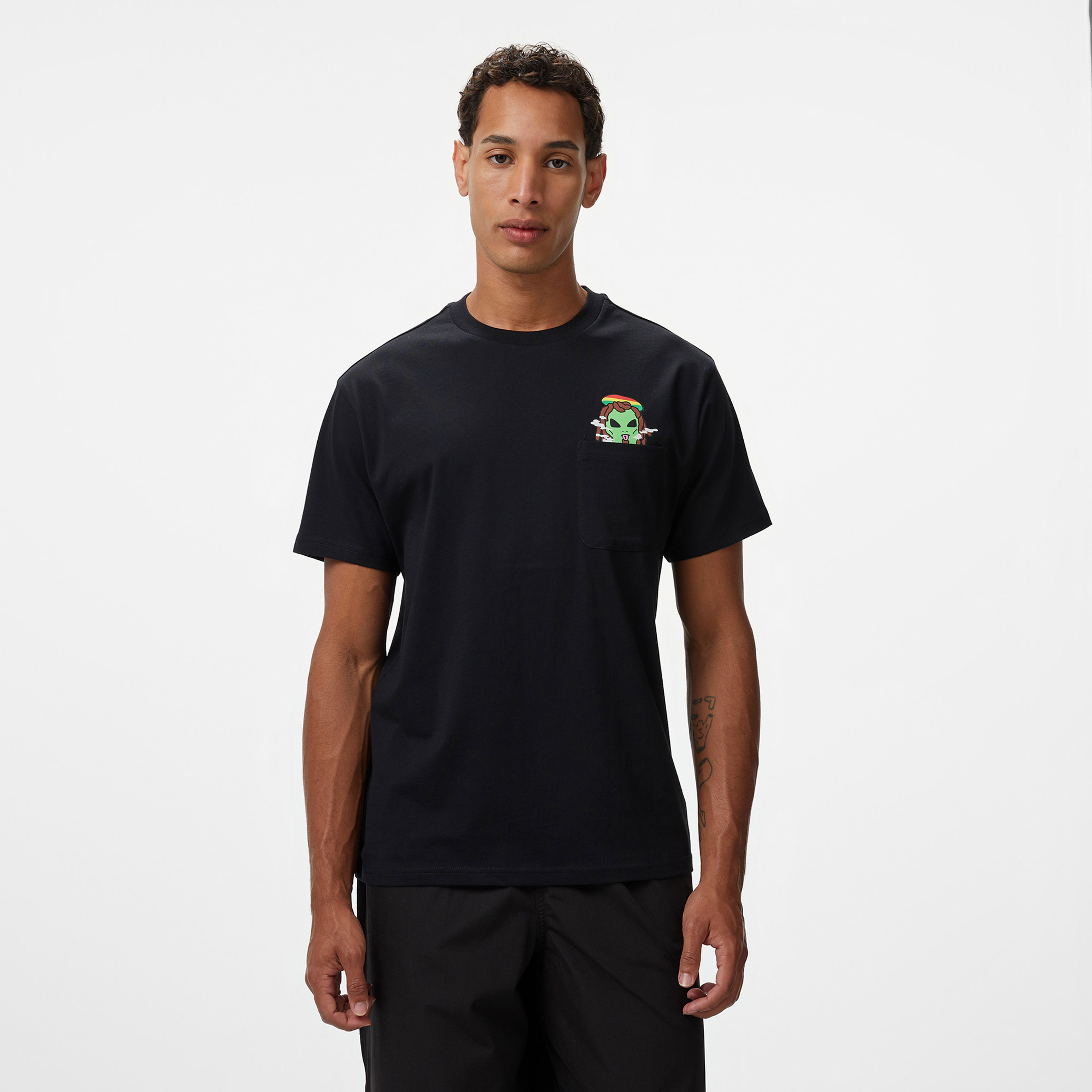 Ripndip Smoking Rasta Alien Erkek Siyah T-Shirt