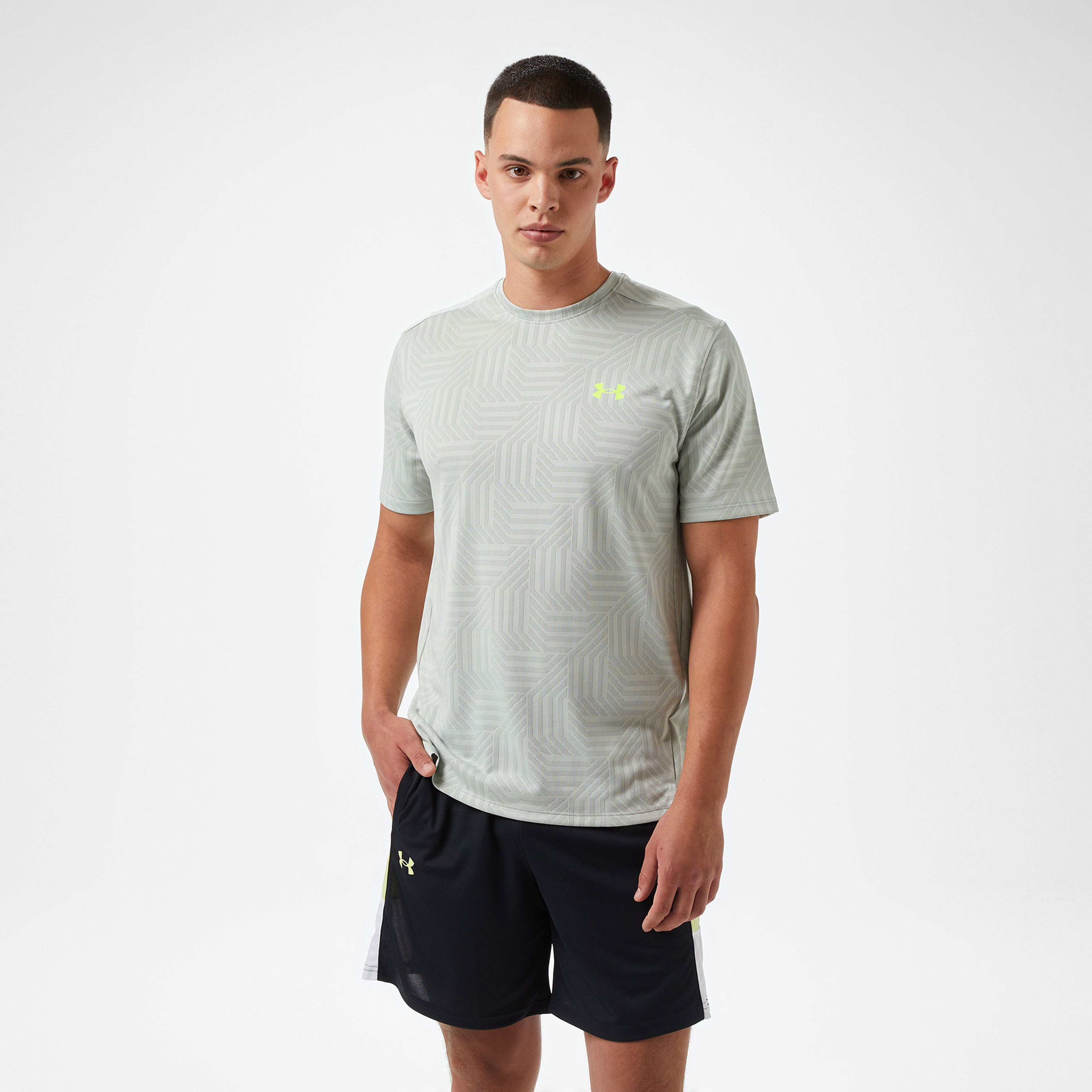 Under Armour Tech Vent Geotessa Ss Erkek Yeşil Antrenman T-Shirtü