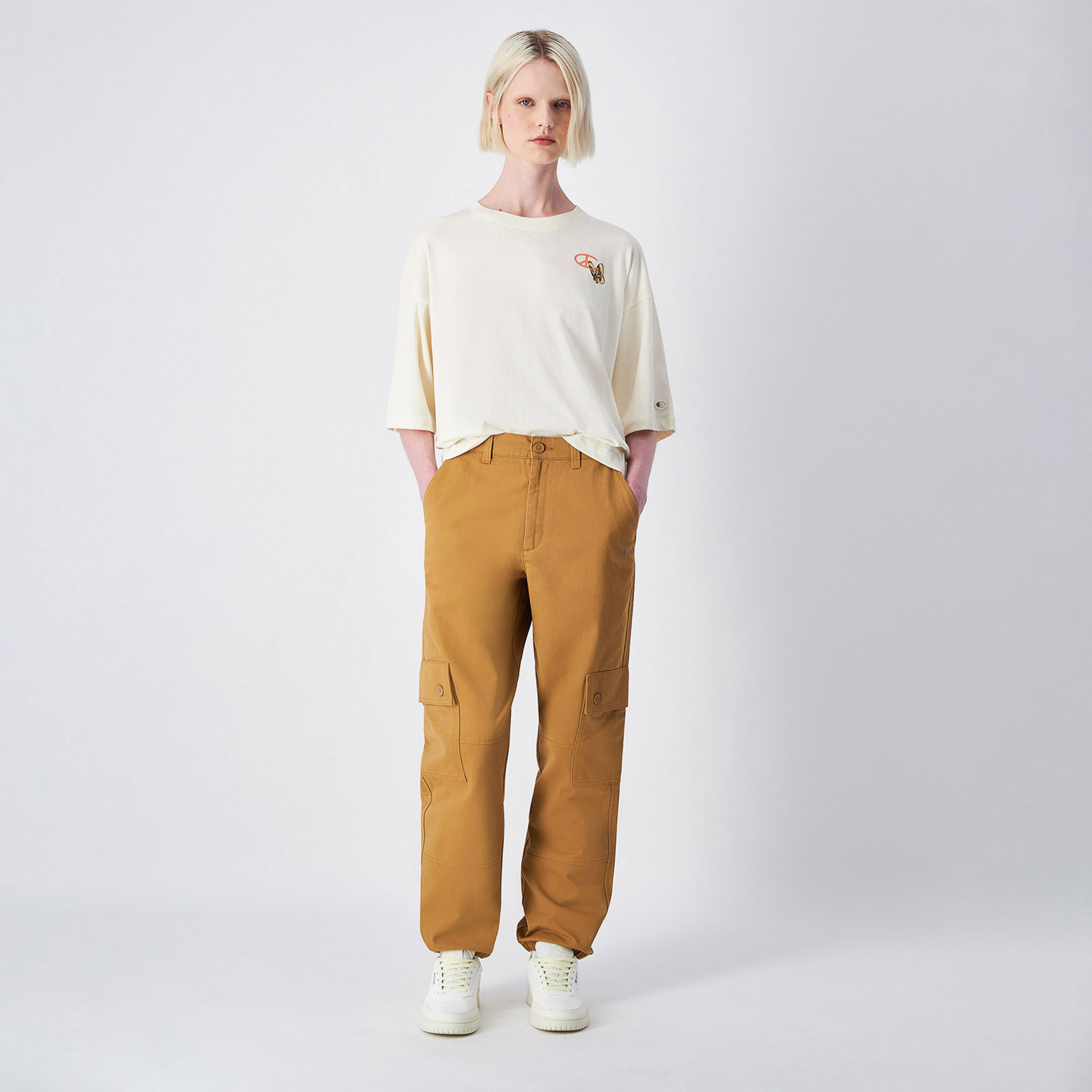 Champion Eco Future Cuffed Kadın Beyaz T-Shirt