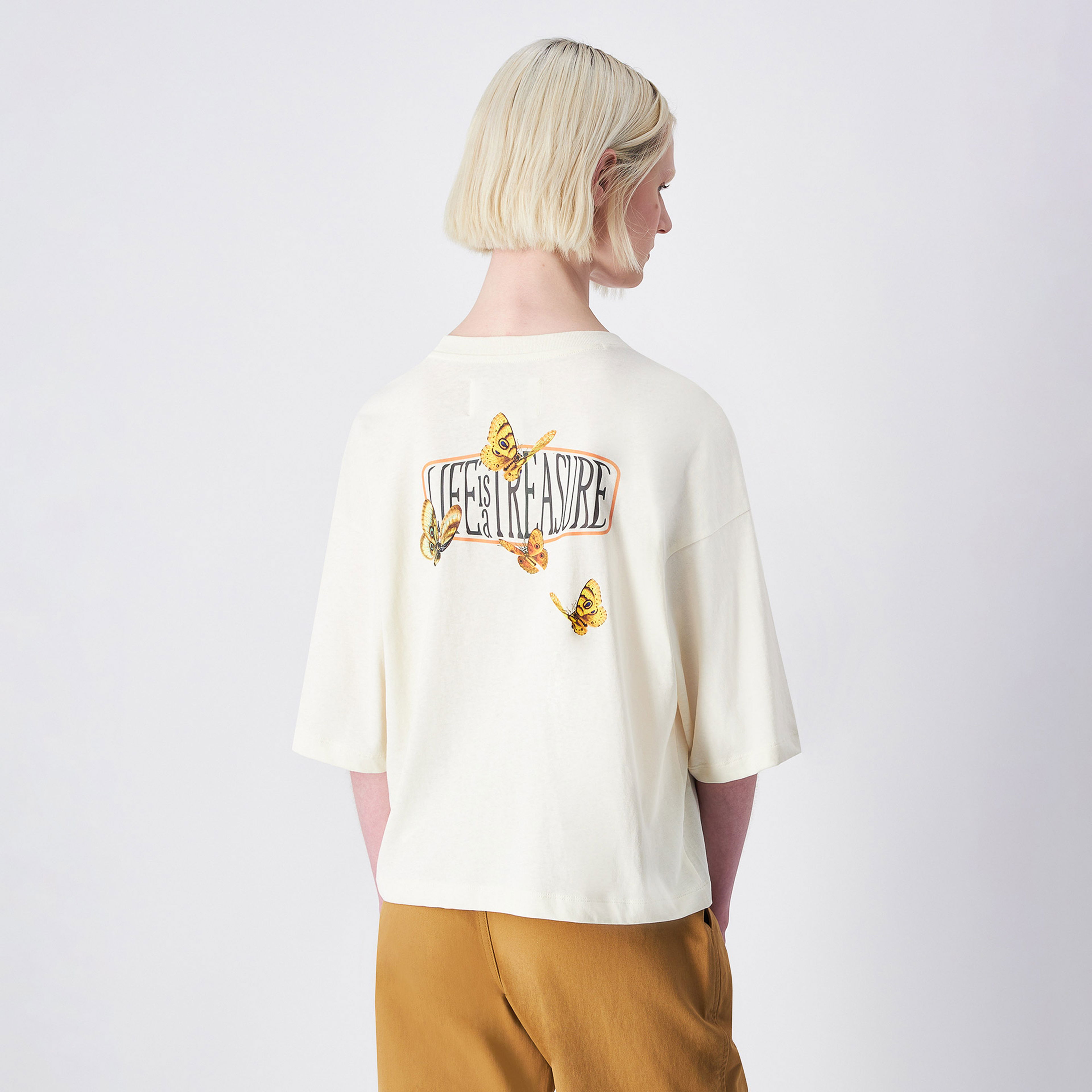 Champion Eco Future Cuffed Kadın Beyaz T-Shirt