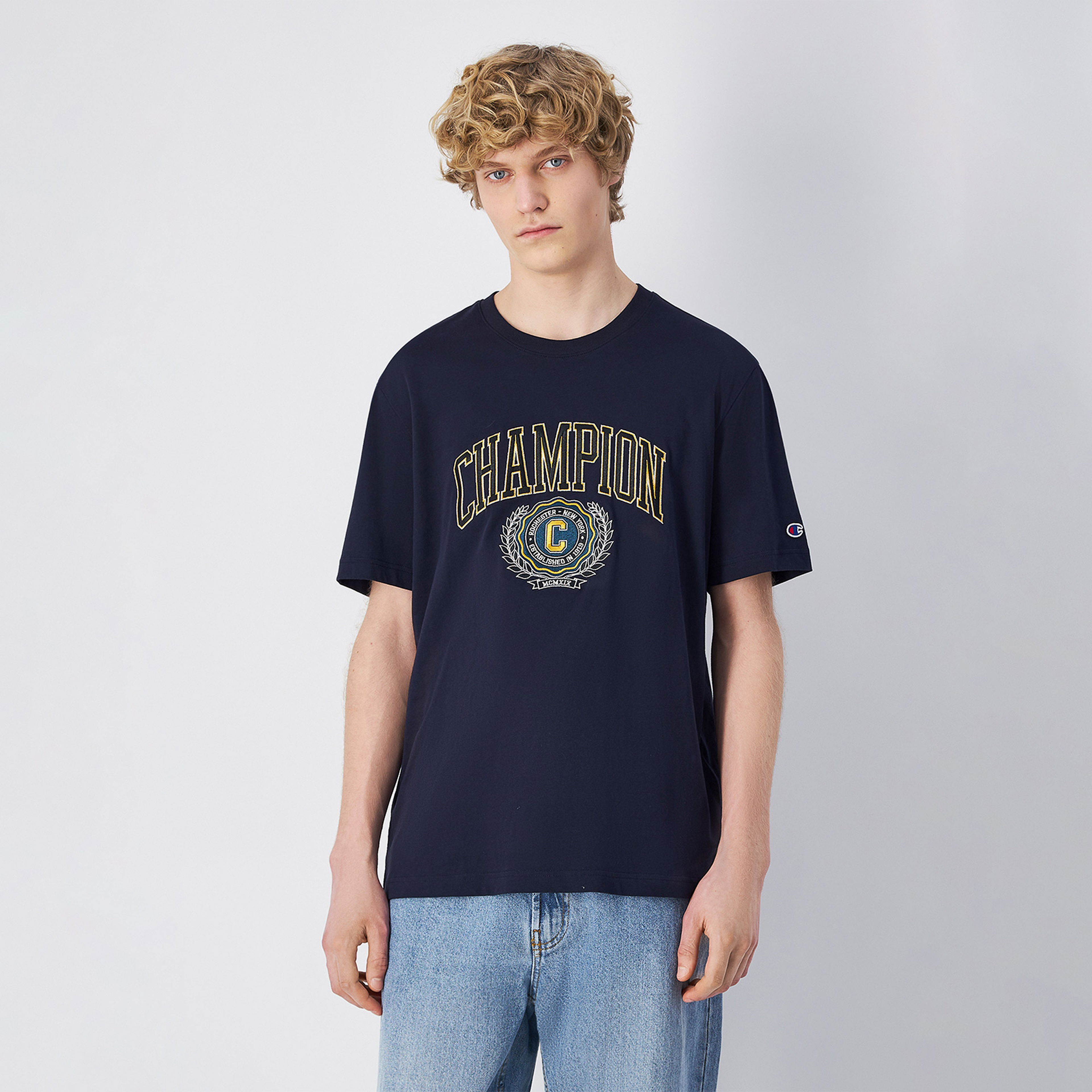 Champion Yearbook Erkek Lacivert T-Shirt