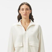 Lacoste Kadın Loose Fit Fermuarlı Beyaz Sweatshirt