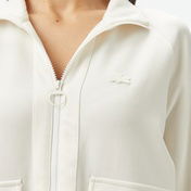 Lacoste Kadın Loose Fit Fermuarlı Beyaz Sweatshirt