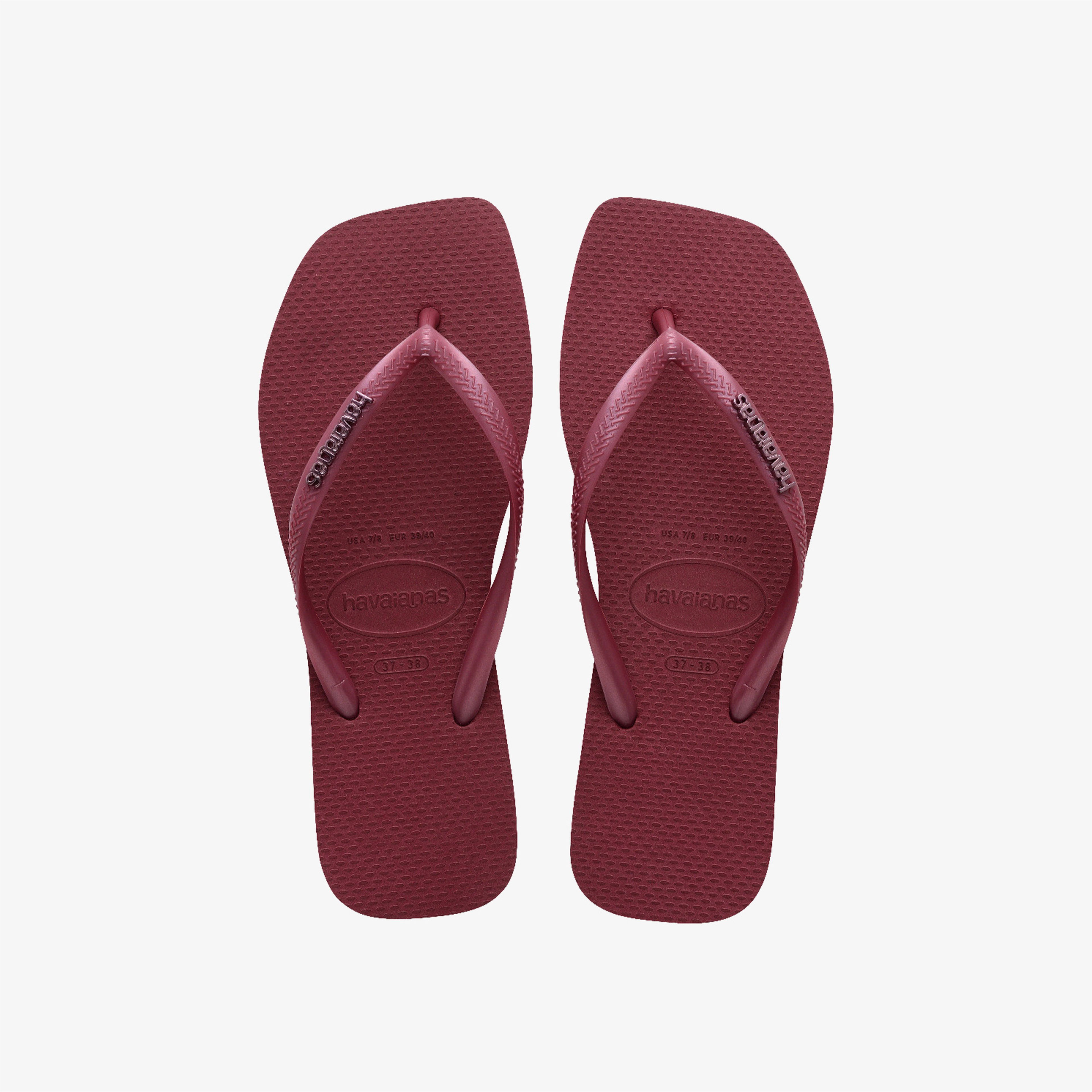 Havaianas Slim Square Metallic Logo Kadın Bordo Terlik