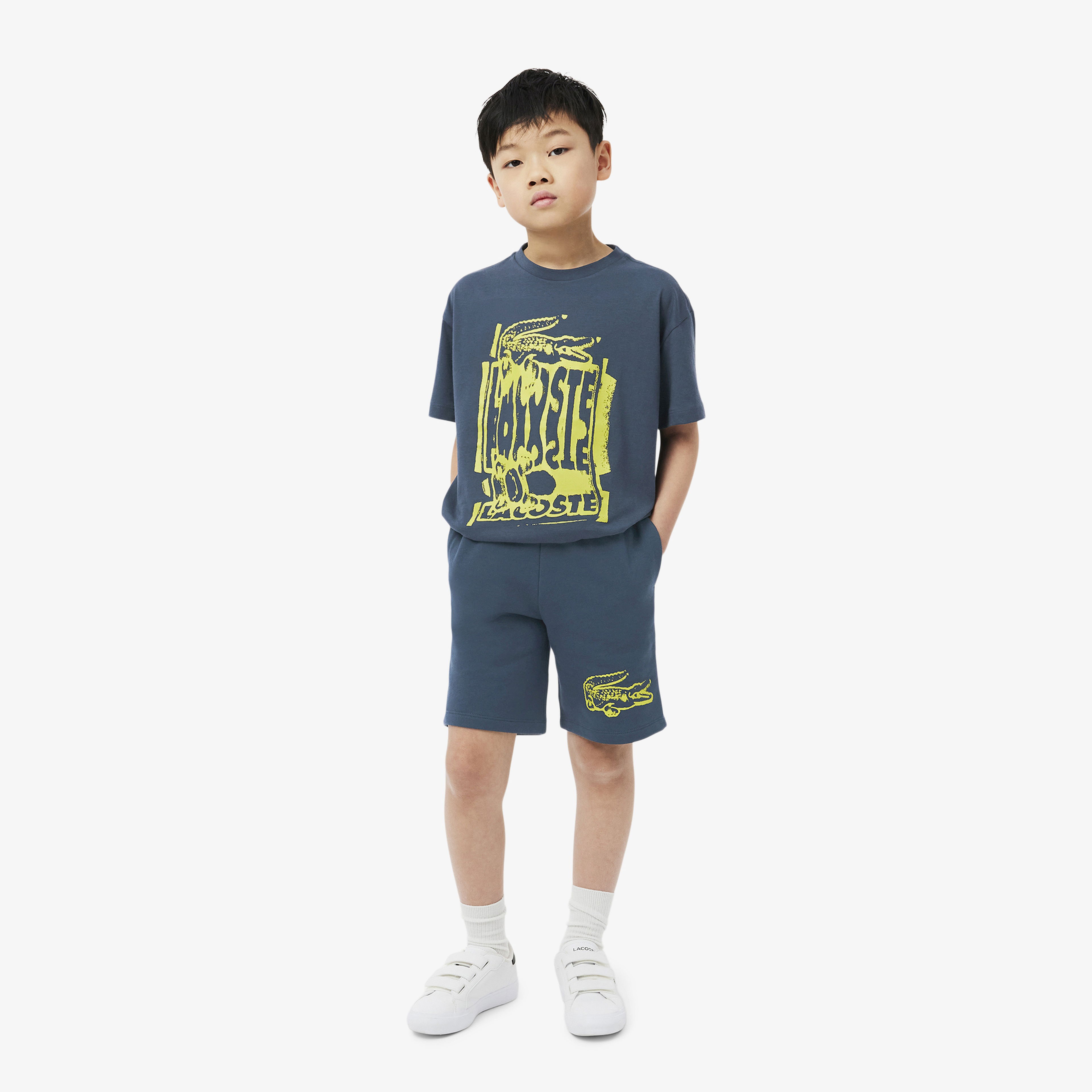 Lacoste Erkek Çocuk Baskılı Lacivert Şort