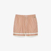 Lacoste Lightweight Monogram Print Erkek Kahverengi Şort