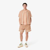 Lacoste Lightweight Monogram Print Erkek Kahverengi Şort