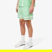Lacoste Lightweight Monogram Print Erkek Yeşil Şort