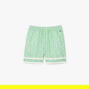Lacoste Lightweight Monogram Print Erkek Yeşil Şort