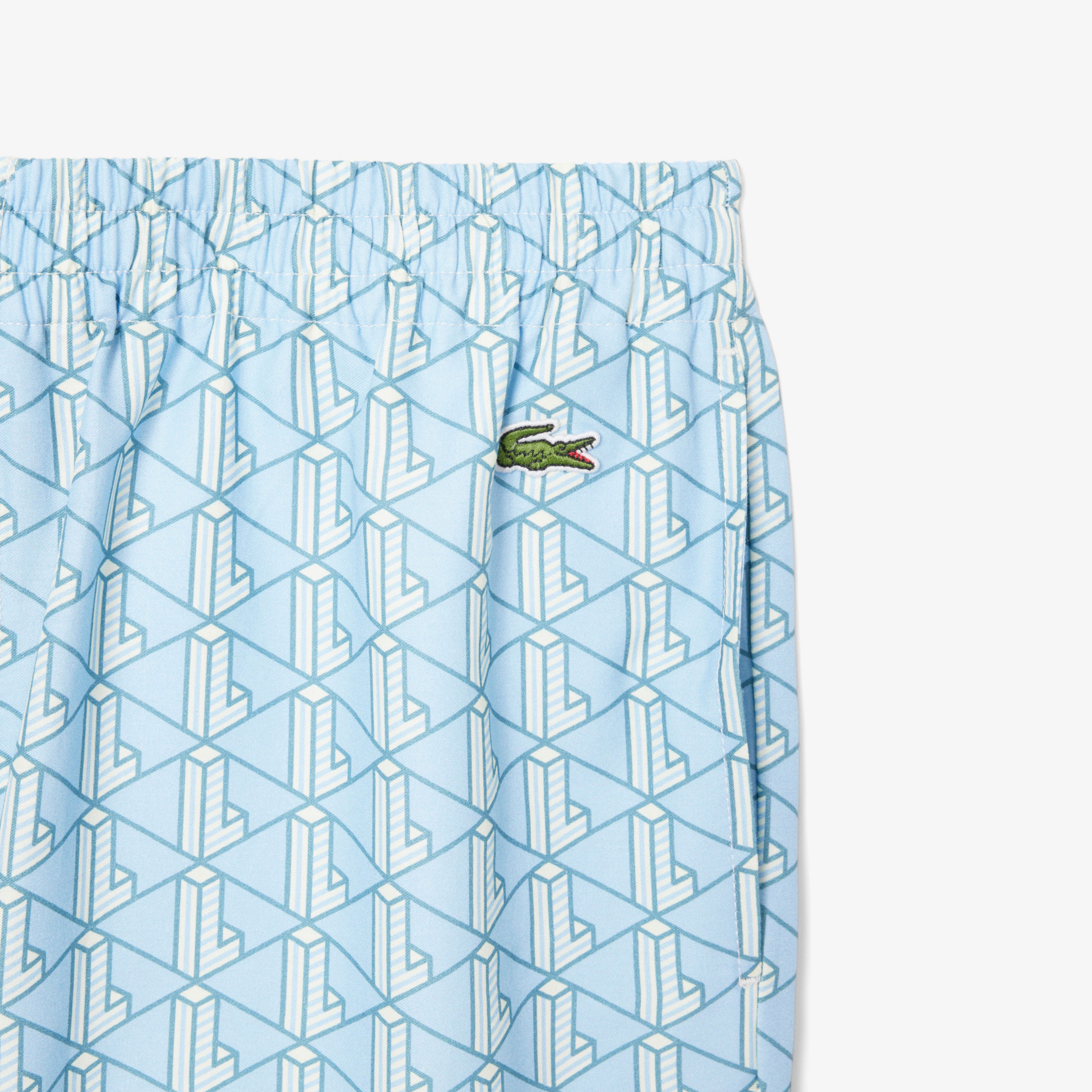 Lacoste Lightweight Monogram Print Erkek Mavi Şort