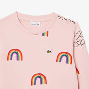 Lacoste Desenli Çocuk Pembe Sweatshirt