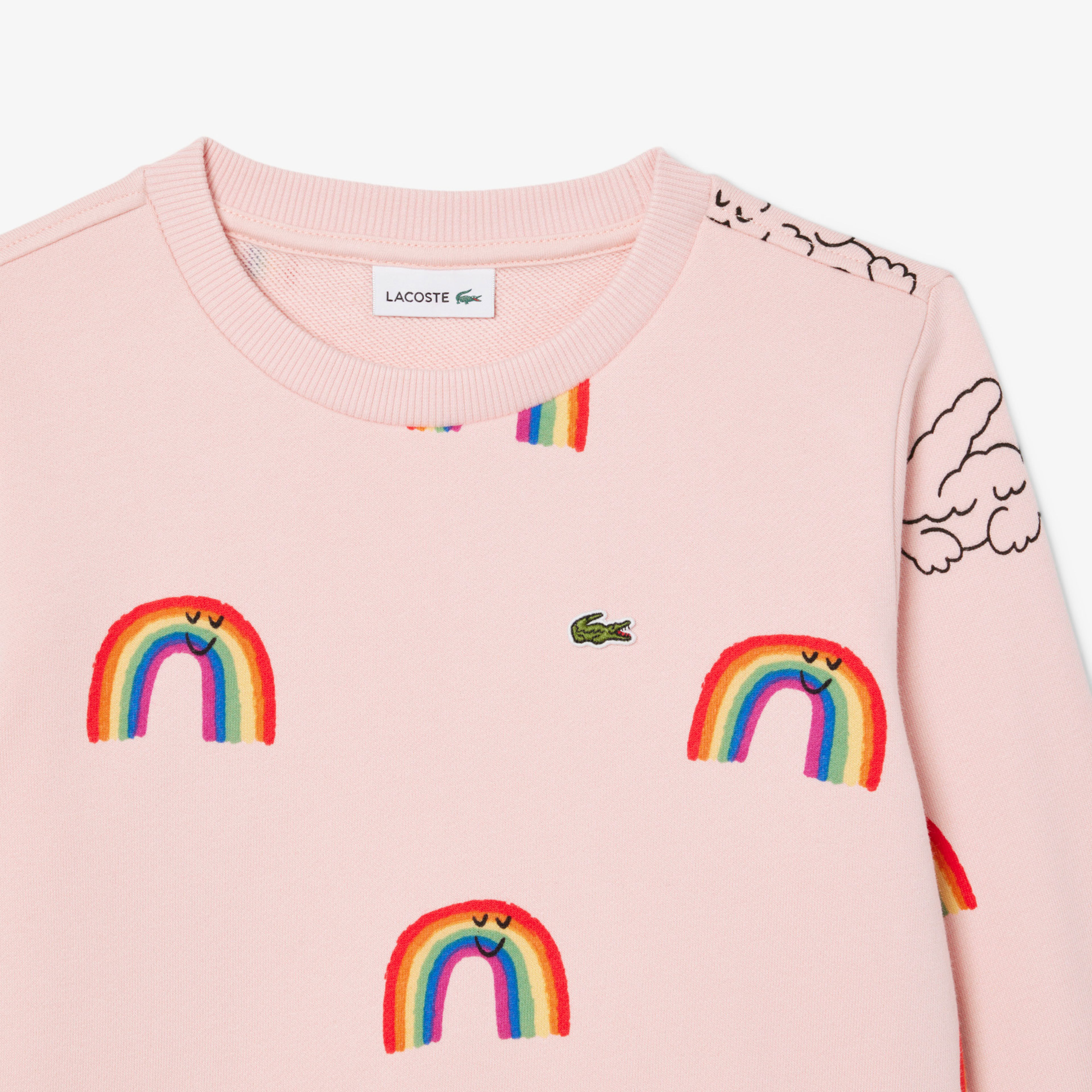 Lacoste Desenli Çocuk Pembe Sweatshirt