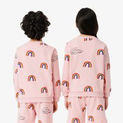 Lacoste Desenli Çocuk Pembe Sweatshirt