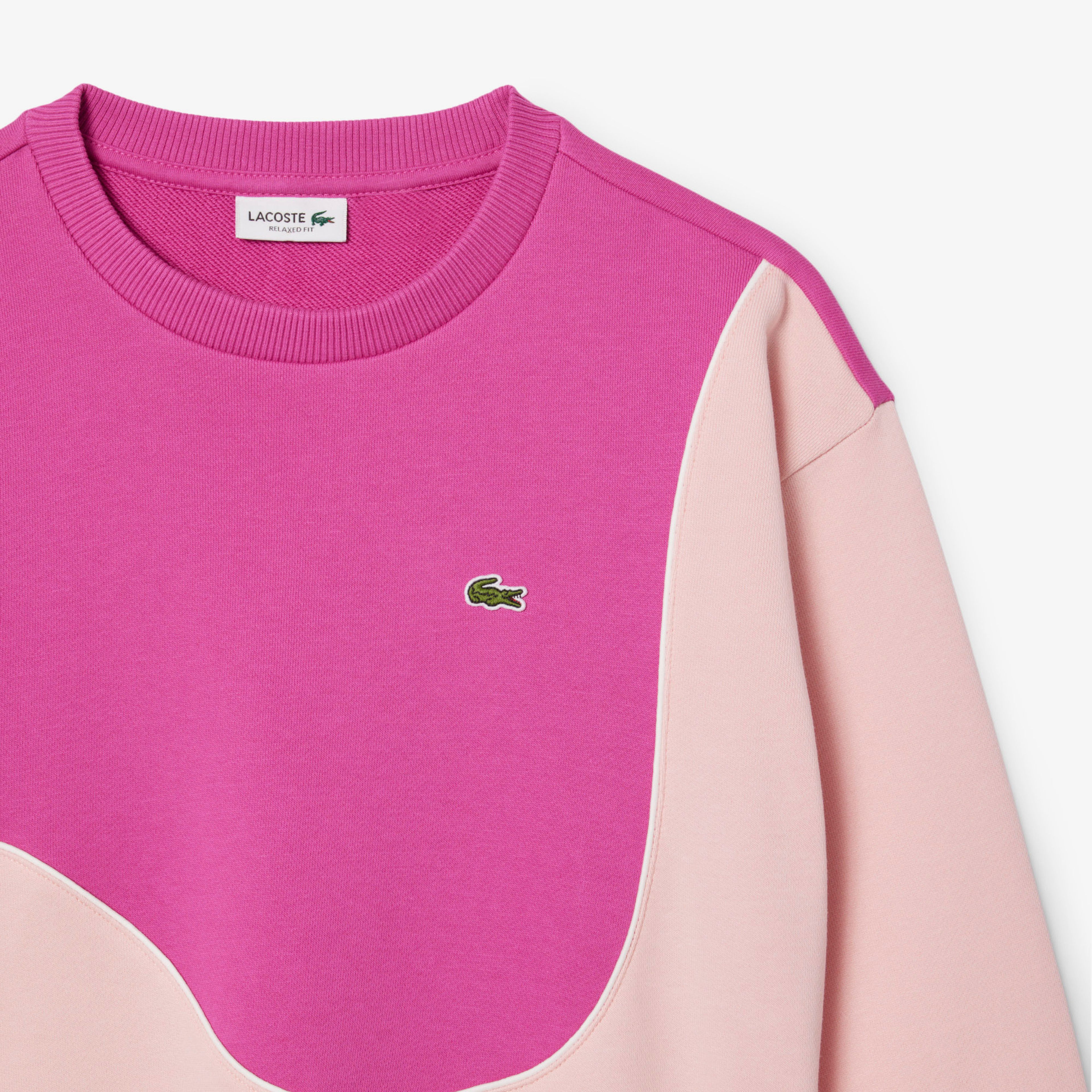 Lacoste Renk Bloklu Çocuk Pembe Sweatshirt