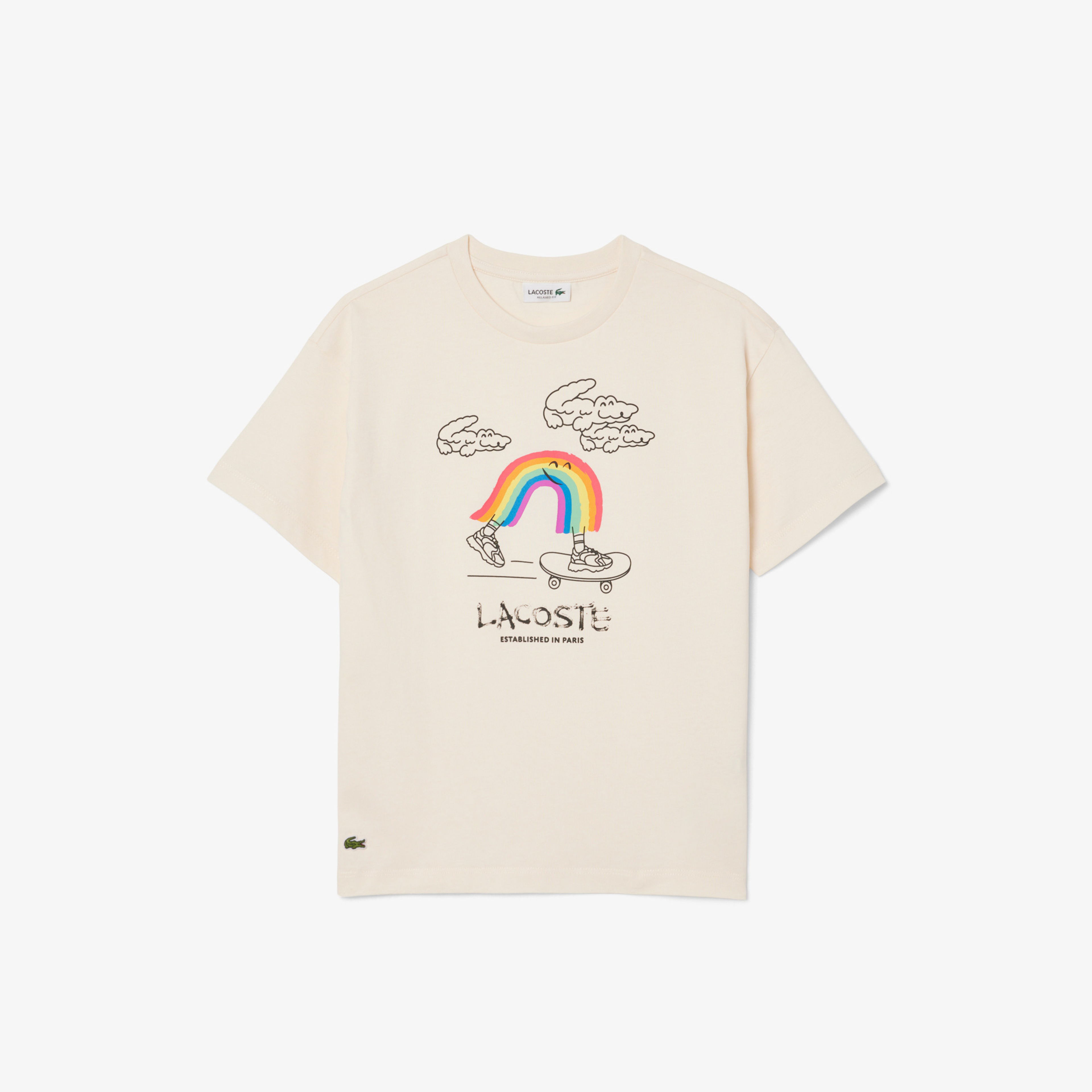 Lacoste Desenli Çocuk Krem T-Shirt