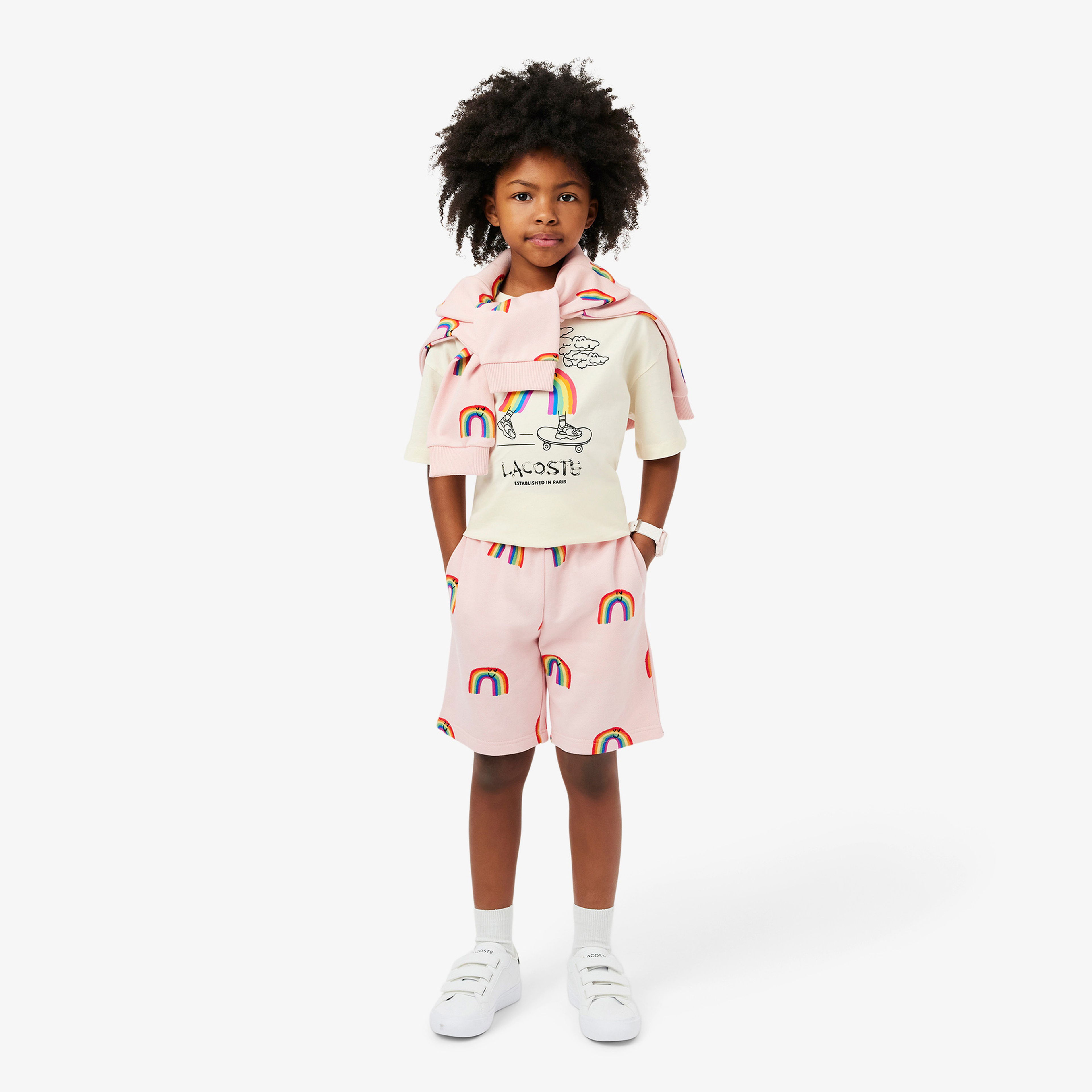 Lacoste Desenli Çocuk Krem T-Shirt