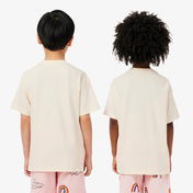 Lacoste Desenli Çocuk Krem T-Shirt