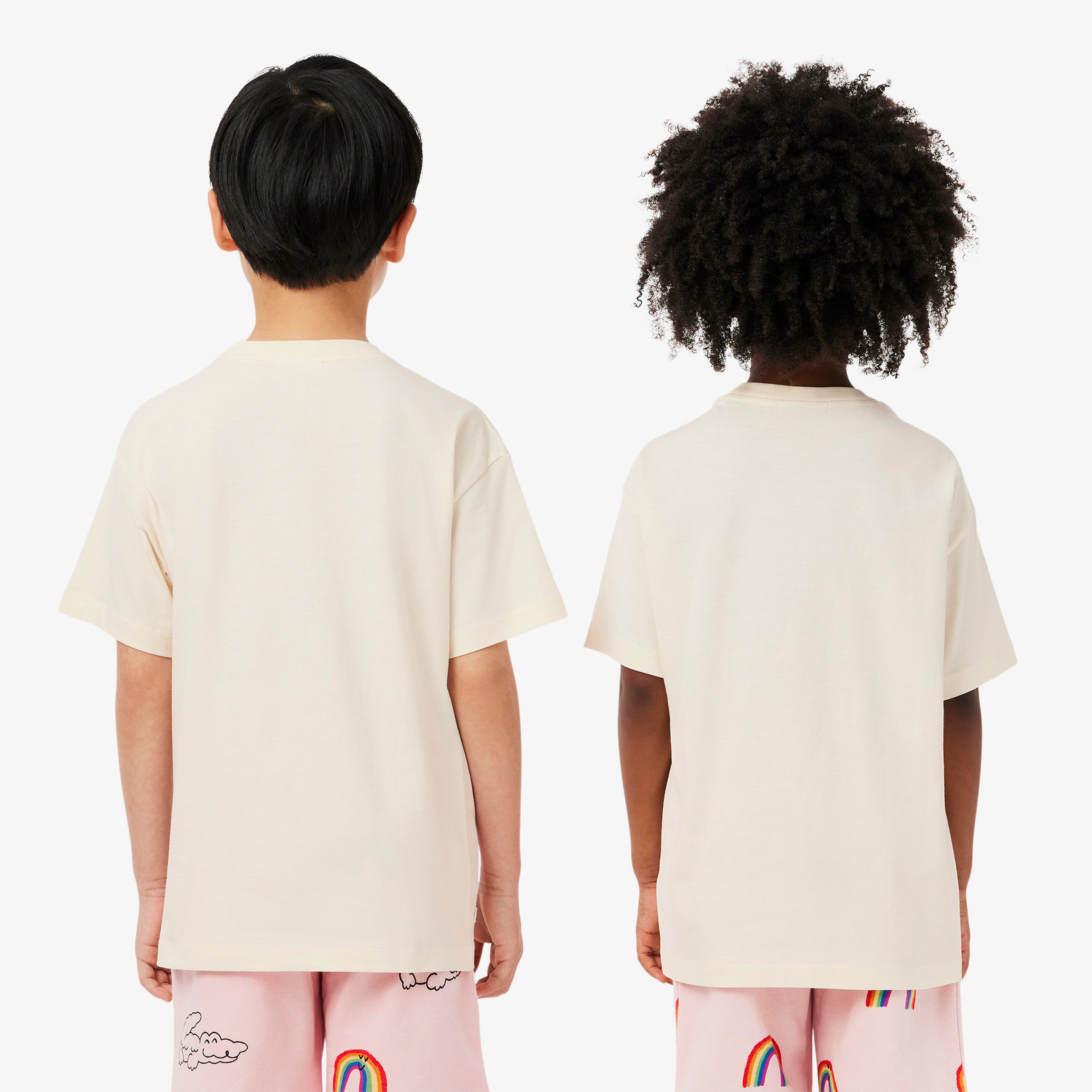 Lacoste Desenli Çocuk Krem T-Shirt