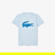 Lacoste Erkek Çocuk Oversize Fit Bisiklet Yaka Baskılı Mavi T-Shirt