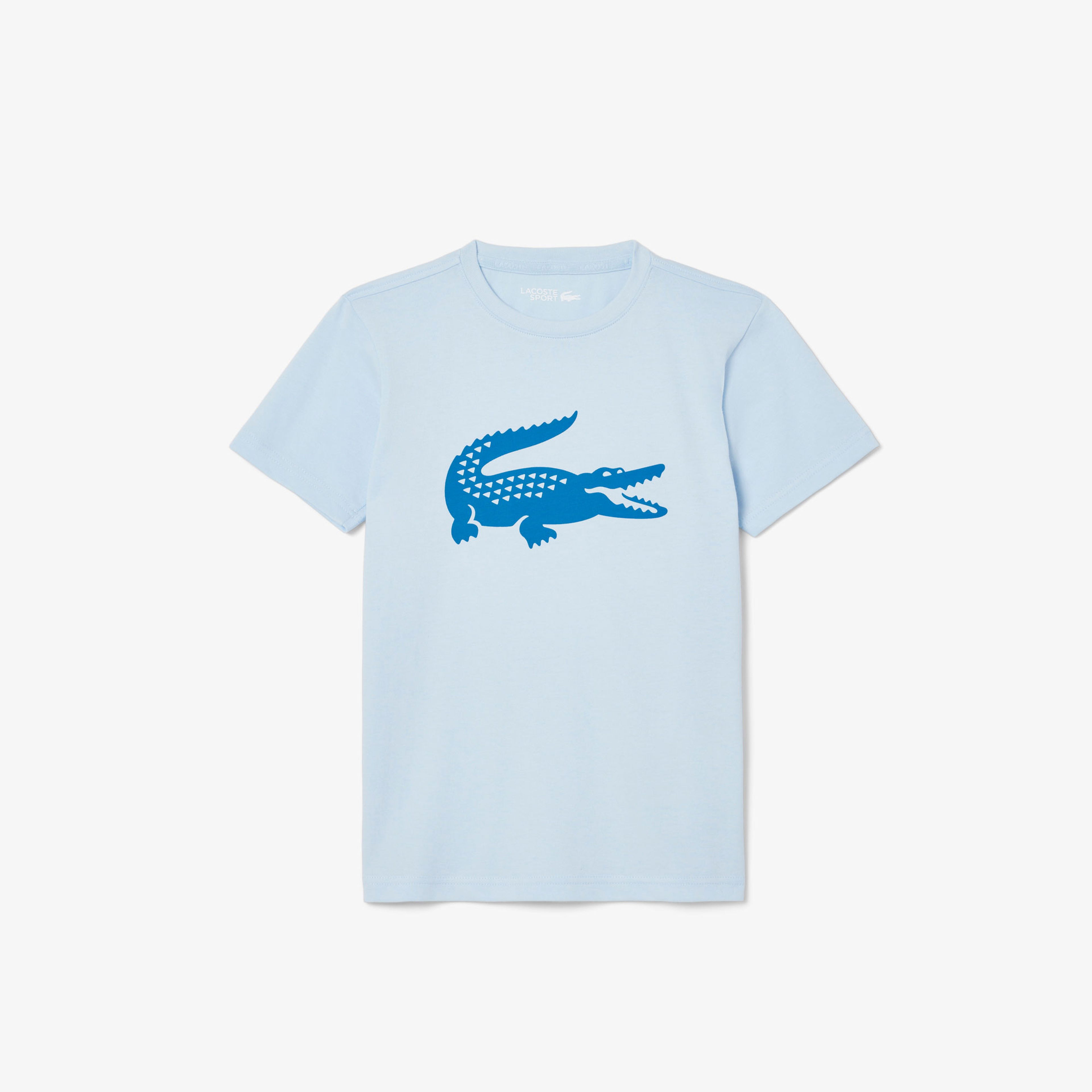 Lacoste Erkek Çocuk Oversize Fit Bisiklet Yaka Baskılı Mavi T-Shirt