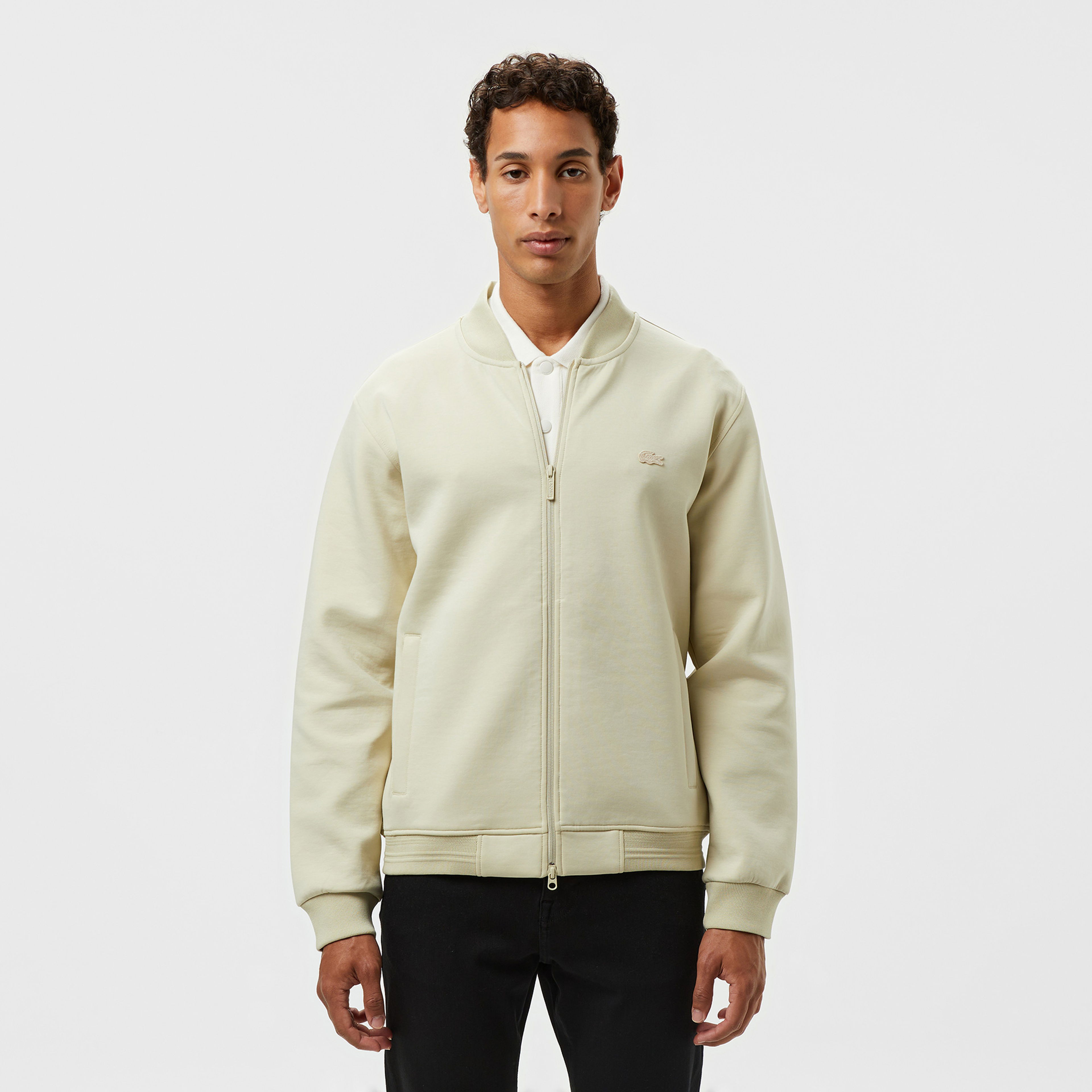 Lacoste Erkek Fermuarlı Bej Sweatshirt