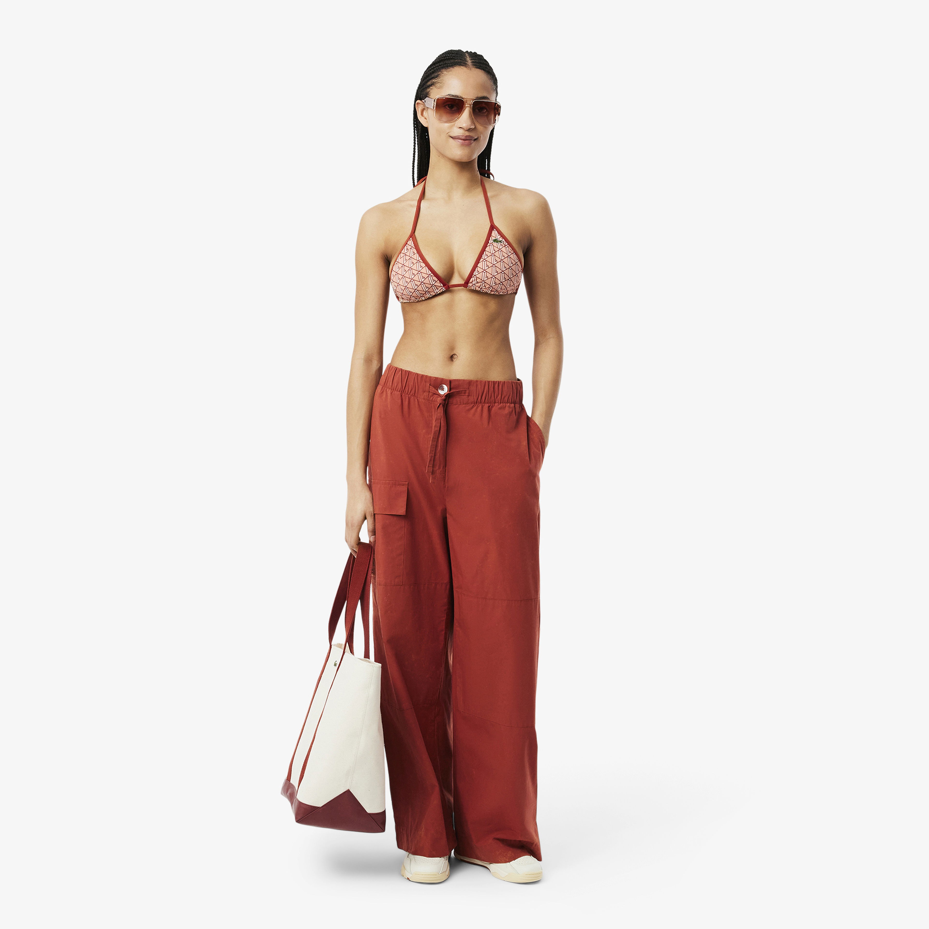 Lacoste Kadın Monogram Kırmızı Bikini Üstü