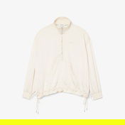 Lacoste Kadın Oversize Fit Yarım Fermuarlı Krem Sweatshirt