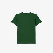 Lacoste Erkek Çocuk Oversize Fit Bisiklet Yaka Baskılı Yeşil T-Shirt