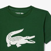 Lacoste Erkek Çocuk Oversize Fit Bisiklet Yaka Baskılı Yeşil T-Shirt