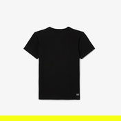 Lacoste Erkek Çocuk Oversize Fit Bisiklet Yaka Baskılı Siyah T-Shirt