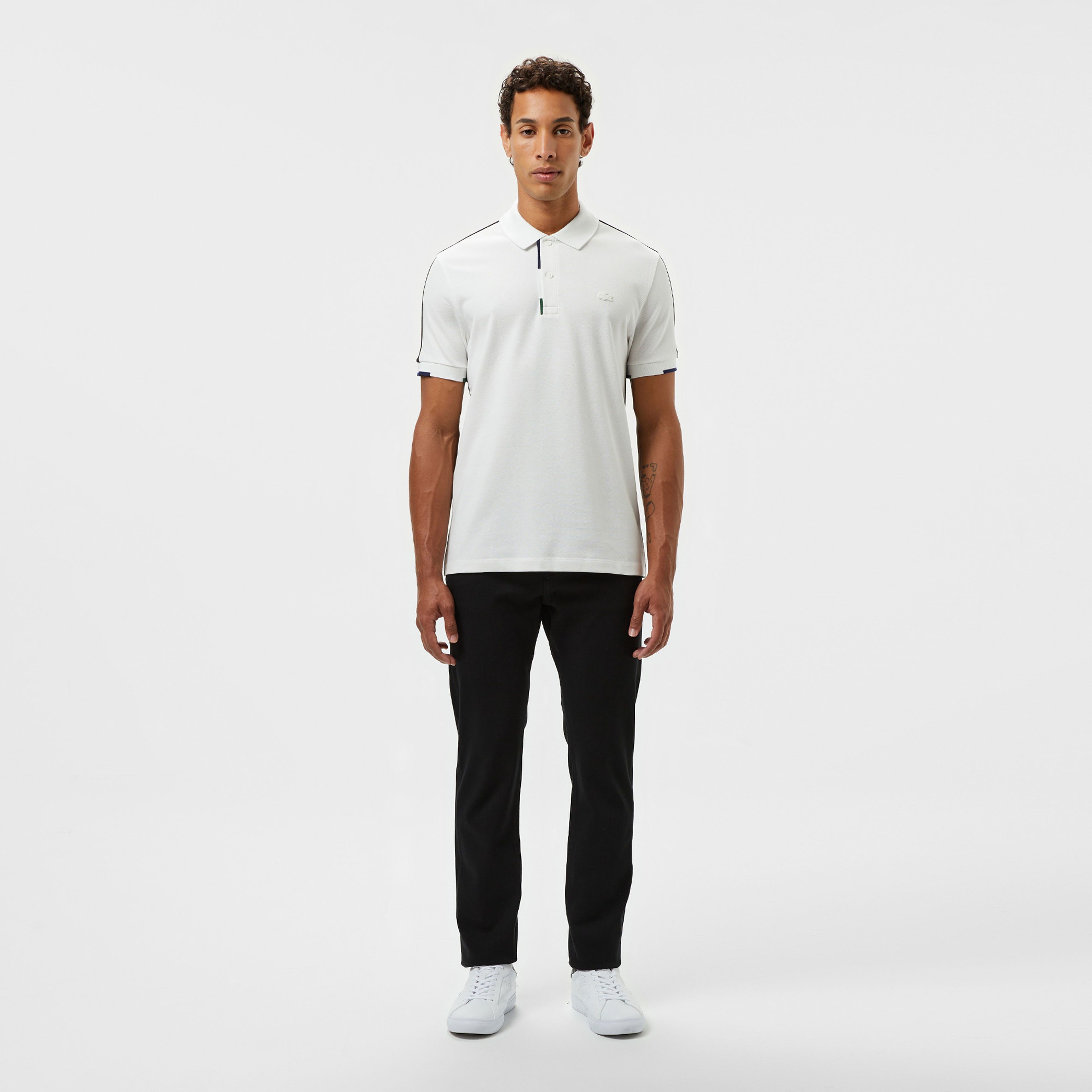Lacoste Erkek Regular Fit Renk Bloklu Beyaz Polo