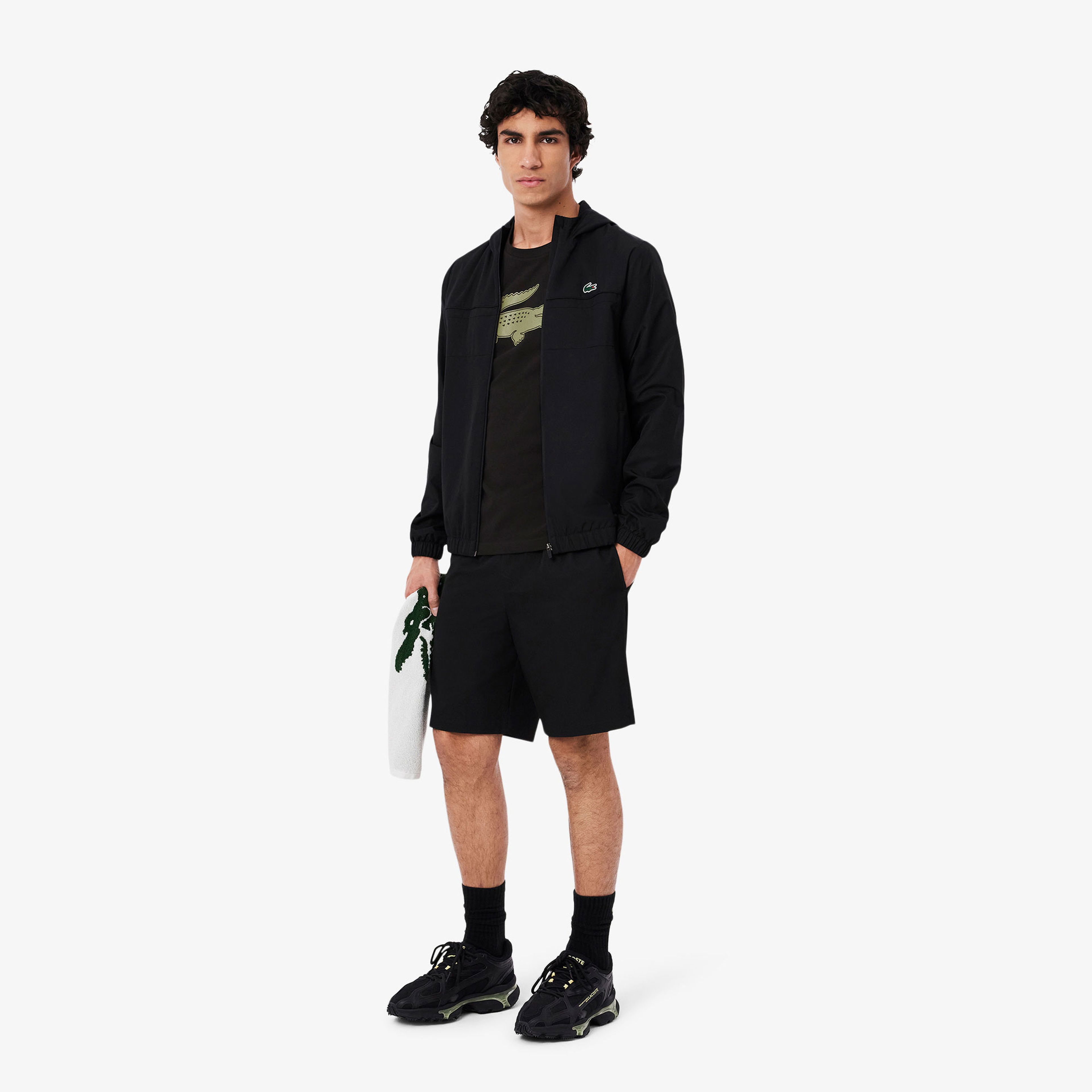 Lacoste Erkek Regular Fit Bisiklet Yaka Baskılı Siyah T-Shirt