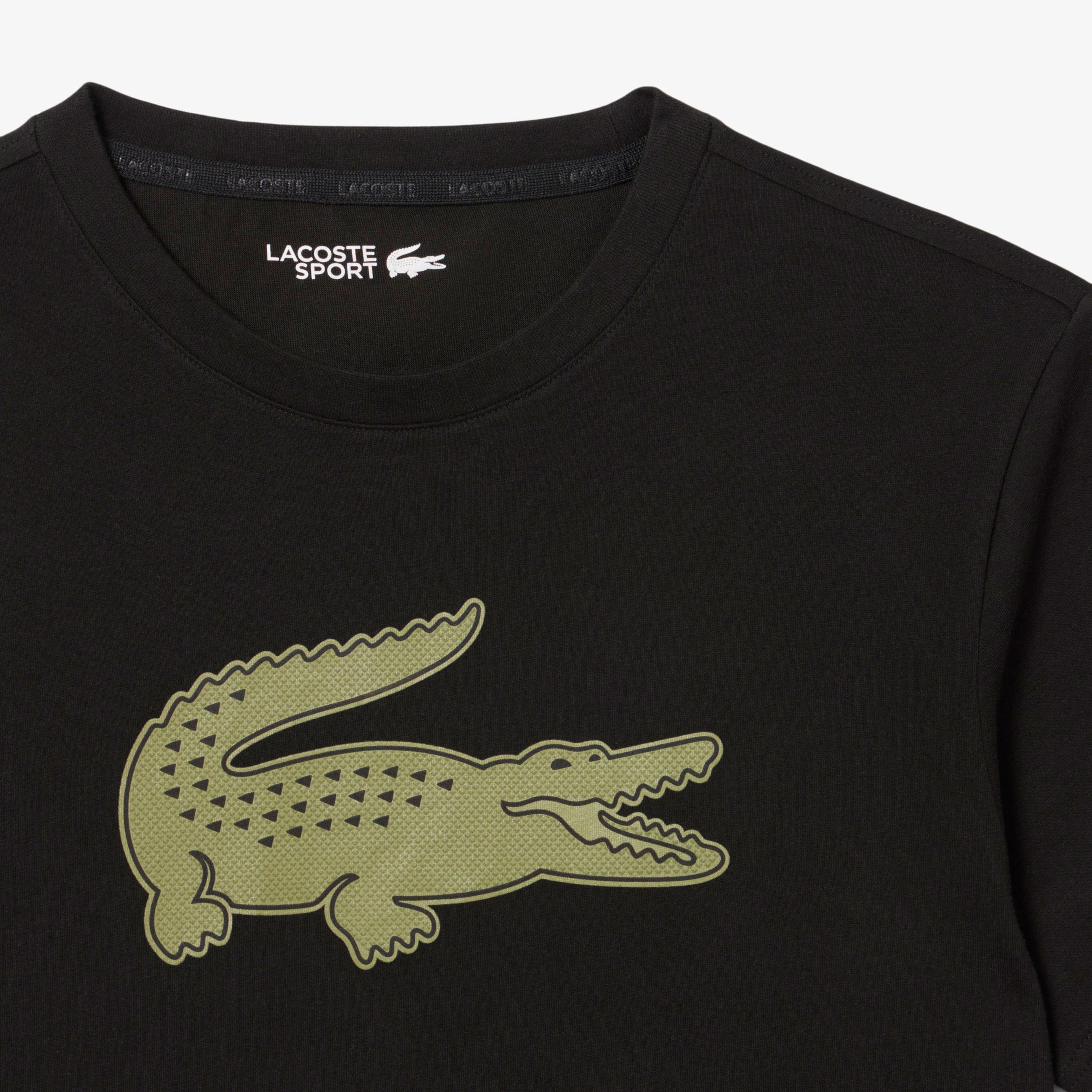 Lacoste Erkek Regular Fit Bisiklet Yaka Baskılı Siyah T-Shirt