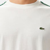 Lacoste Erkek Relaxed Fit Bisiklet Yaka Baskılı Beyaz T-Shirt